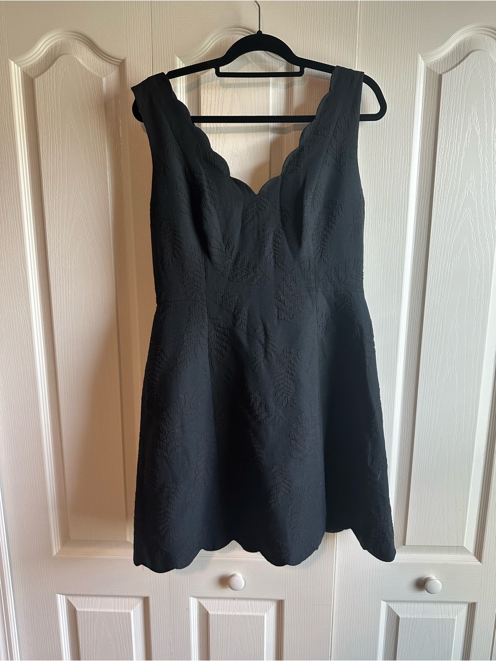 Lilly Pulitzer Black Scalloped V-Neck Mini Dress